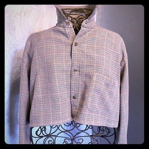 Cropped Flannel Shirt / Tan / sz. M